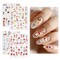 Wrapables 5D Embossed Festive Holiday Nail Art Decal Stickers, Self Adhesive Xmas Design (Set of 4), Christmas Cheer